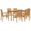 vidaXL Juego de comedor de jard&iacute;n 7 piezas madera maciza de teca