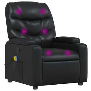 vidaXL Sill&oacute;n de masaje reclinable cuero sint&eacute;tico negro
