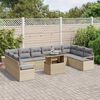 vidaXL Conjunto de sof&aacute; de jard&iacute;n con coj&iacute;n 11 pcs Beige y Gris Claro