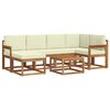 vidaXL Conjunto de sof&aacute;s de exterior 7 uds. Natural y Crema