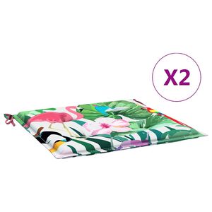vidaXL Cojines para silla de jard&iacute;n 2 uds tela multicolor 50x50x4 cm