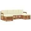 vidaXL Conjunto de sof&aacute;s de exterior 6 uds. Natural y Crema