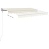 vidaXL Toldo autom&aacute;tico con LED y sensor de viento crema 350x250 cm