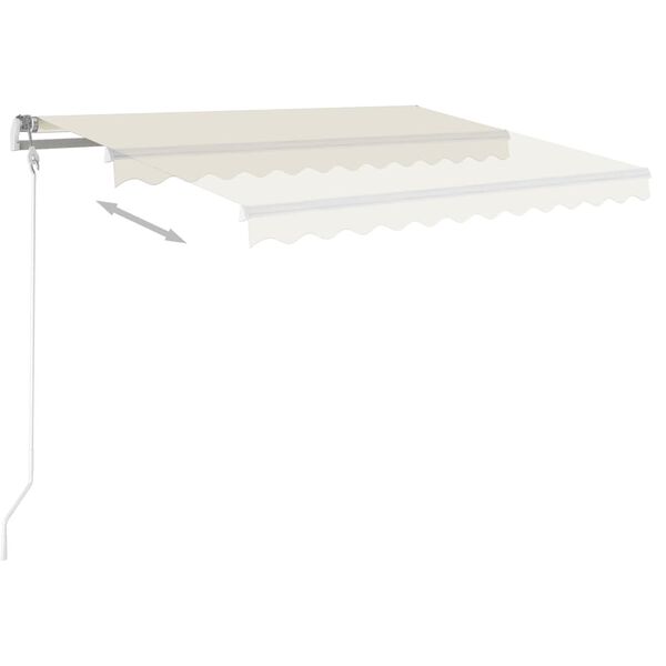 vidaXL Toldo autom&aacute;tico con LED y sensor de viento crema 350x250 cm
