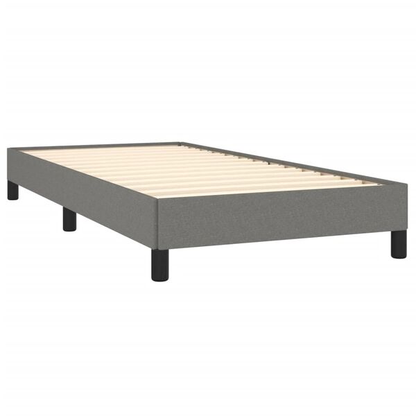 vidaXL Estructura de cama sin colch&oacute;n tela gris oscuro 90x200 cm
