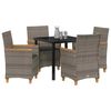 vidaXL Conjunto de Comedor de Jardín 5 pcs Gris ratán sintético