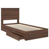 vidaXL Cama con almacenamiento con cabecera Roble Marr&oacute;n 75 x 190 cm
