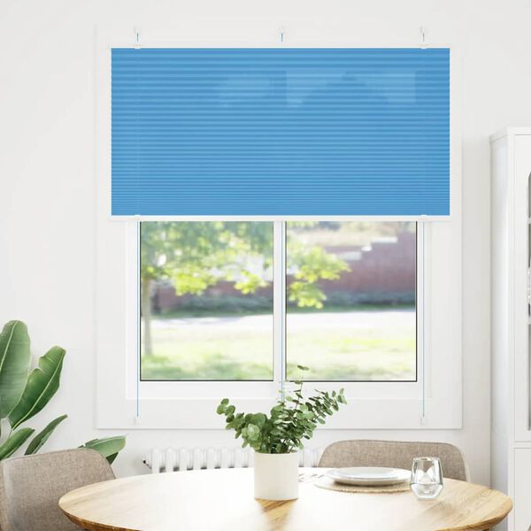 vidaXL Estor Plisado azul 120x150 cm Tela Ancho 119,4 cm Poli&eacute;ster