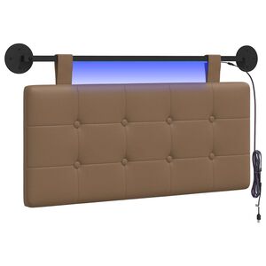 vidaXL Cabecero colgante Con luz LED Capuchino Cuero sint&eacute;tico