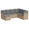 vidaXL Set sof&aacute;s de jard&iacute;n 7 piezas y cojines rat&aacute;n sint&eacute;tico beige