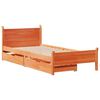 vidaXL Cama sin colch&oacute;n madera maciza de pino marr&oacute;n cera 100x200 cm