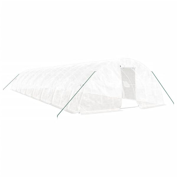 vidaXL Invernadero con estructura de acero blanco 80 m&sup2; 16x5x2,3 m