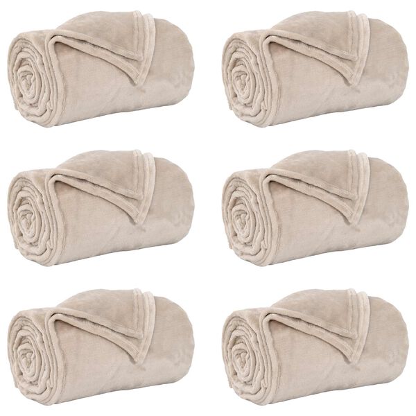 vidaXL Mantitas de Sof&aacute; 6 pcs Beige 240 x 270 cm Lana