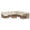 vidaXL Conjunto de sof&aacute;s de jard&iacute;n 12 pcs Beige y blanco crema