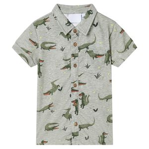 Camisa infantil caqui claro melange 104