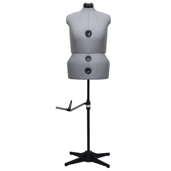 vidaXL Maniquí de sastre ajustable mujer gris talla L 44-50