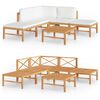 vidaXL Set de muebles de jard&iacute;n 6 pzas madera de teca y cojines crema