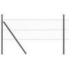 vidaXL Reja con postes Gris 0.5 x 10 m Acero recubierto de PVC