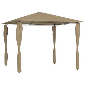 vidaXL Cenador con cubiertas de postes taup&eacute; 3x3x2,6 m 160 g/m&sup2;