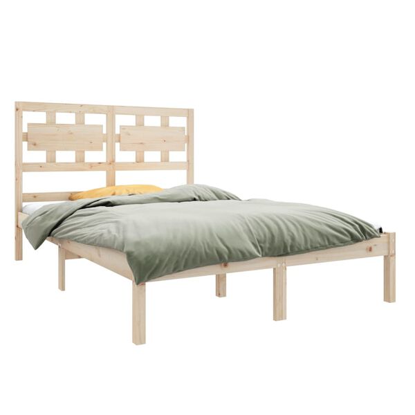 vidaXL Estructura de cama madera maciza 120x190 cm