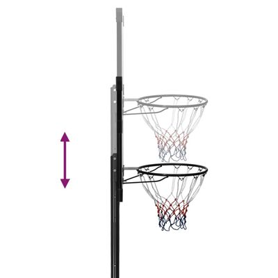 vidaXL Canasta de baloncesto policarbonato transparente 256-361 cm