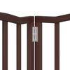 vidaXL Puerta de perros plegable 9 paneles madera &aacute;lamo marr&oacute;n 450 cm
