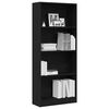 vidaXL Estante de libros Roble Negro 60 x 24 x 143 cm
