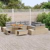 vidaXL Conjunto de sof&aacute;s de jard&iacute;n 13 pcs Beige rat&aacute;n sint&eacute;tico