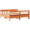 vidaXL Cama sin colch&oacute;n madera maciza de pino marr&oacute;n cera 180x200 cm
