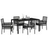 vidaXL Conjunto de Comedor de Jard&iacute;n 5 pcs Negro rat&aacute;n sint&eacute;tico