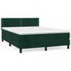 vidaXL Cama box spring con colch&oacute;n terciopelo verde oscuro 140x190 cm