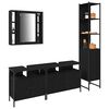 vidaXL Juego de muebles de ba&ntilde;o 4 pcs Roble Negro Madera de ingenier&iacute;a