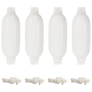 vidaXL Parachoques para barco 4 unidades PVC blanco &Oslash; 11x40 cm