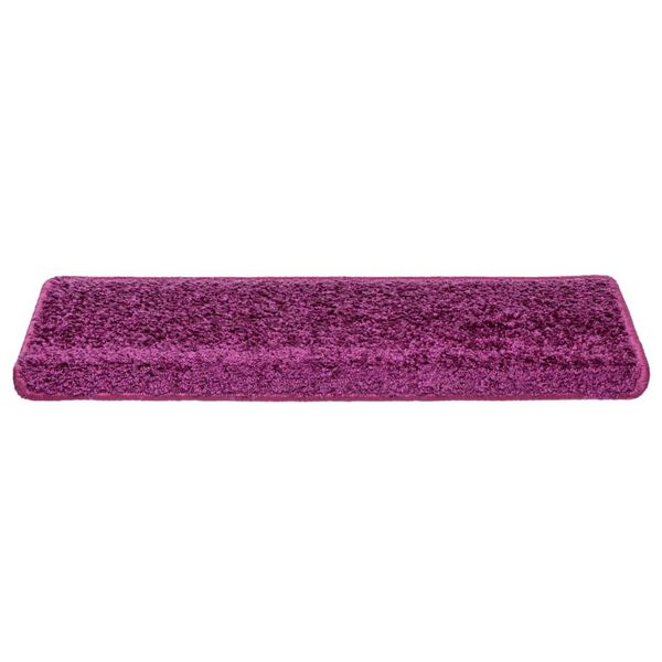 vidaXL Alfombrillas para escaleras 10 unidades 65x21x4 cm violeta borde rectangular