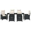 vidaXL Conjunto de Comedor de Jard&iacute;n 7 pcs Negro rat&aacute;n sint&eacute;tico