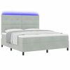 vidaXL Cama Box Spring LED con colch&oacute;n Gris Claro 180 x 200 cm tela