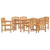 vidaXL Juego de comedor de jard&iacute;n 7 piezas madera maciza de teca