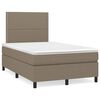 vidaXL Cama box spring con colch&oacute;n tela gris taupe 120x190 cm