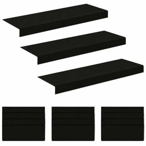 vidaXL Alfombrillas para escaleras 15 uds. 65 x 21 x 4 cm Negro
