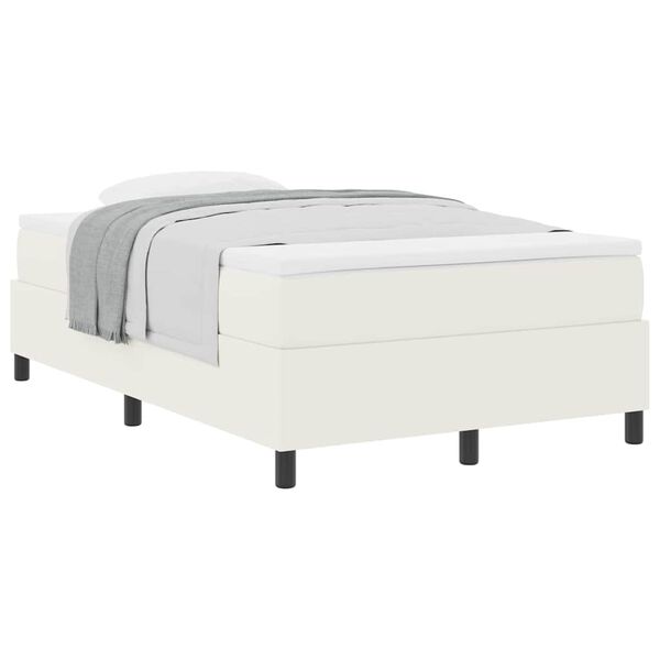 vidaXL Cama tipo Box Spring Crema y Blanco 203 x 120 x 60 cm
