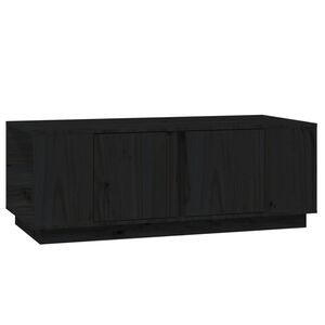 vidaXL Mesa de centro de madera maciza de pino negro 110x50x40 cm