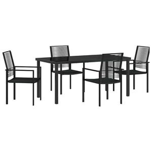vidaXL Conjunto de Comedor de Jard&iacute;n 5 pcs Negro
