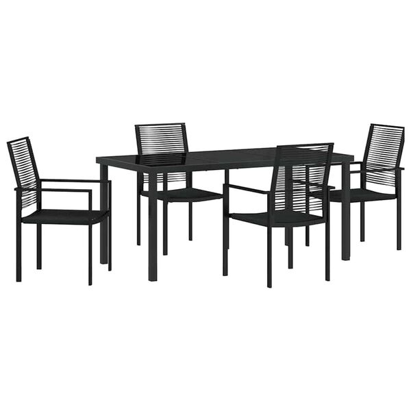 vidaXL Conjunto de Comedor de Jard&iacute;n 5 pcs Negro
