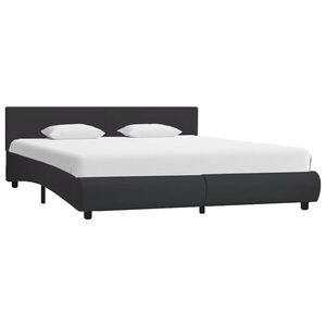 vidaXL Estructura de cama con LED cuero sint&eacute;tico negro 160x200 cm