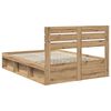 vidaXL Estructura de cama con cabecera Roble Artesanal 160 x 200 cm
