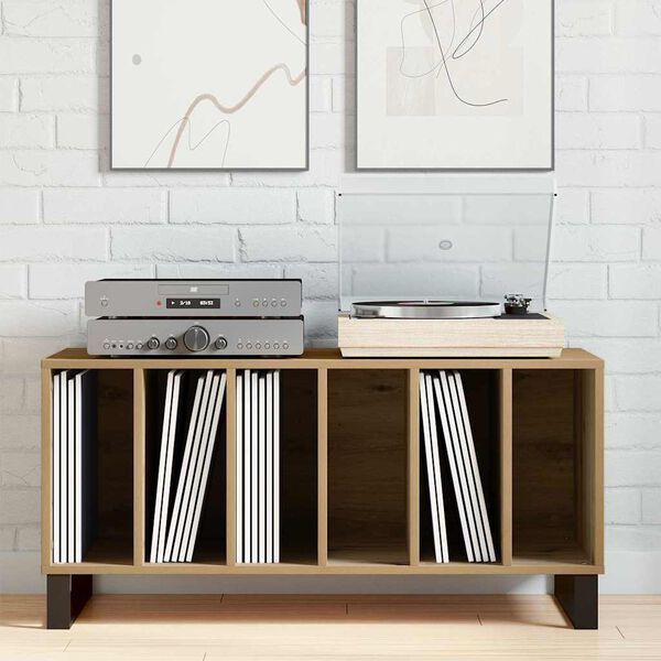 vidaXL Mueble para discos de vinilo Roble artisan 100 x 38 x 48 cm