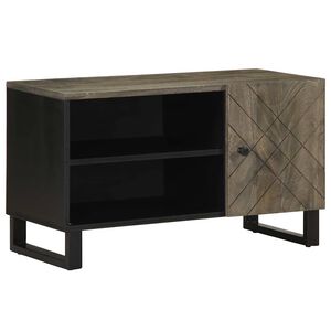 vidaXL Mueble de TV madera maciza de mango negro 80x33x46 cm