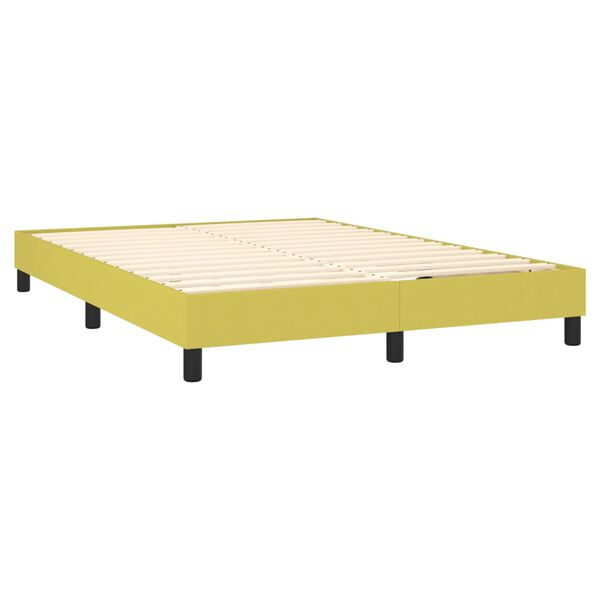 vidaXL Cama box spring con colch&oacute;n tela verde 140x190 cm