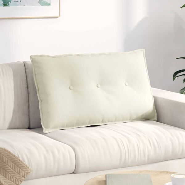 vidaXL Coj&iacute;n de Espalda Crema 80 x 50 cm Tela de pana