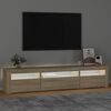 vidaXL Mueble de TV con luces LED roble Sonoma 195x35x40 cm